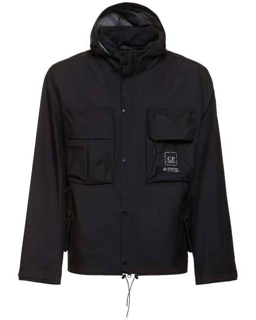 C P Company Black Metropolis Series Goretex Utility Jacket for men