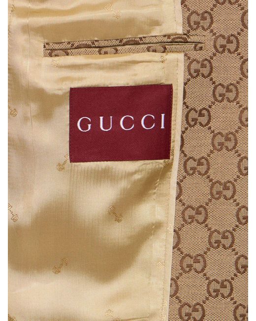 Giacca in tessuto gg di Gucci in Brown