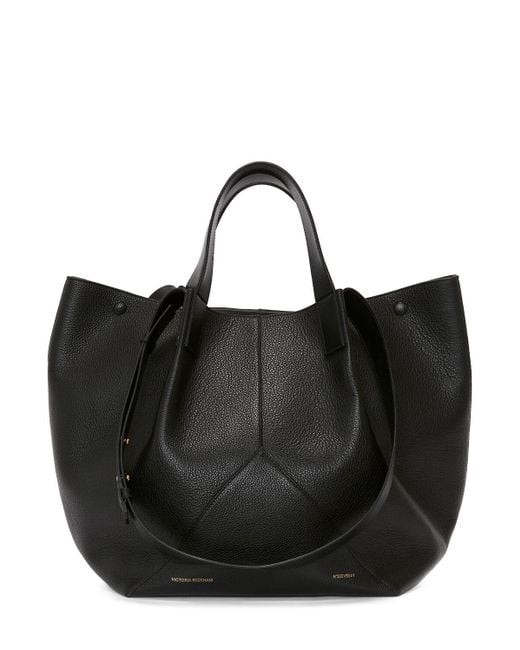 Victoria Beckham Black Medium Jumbo Leather Tote Bag