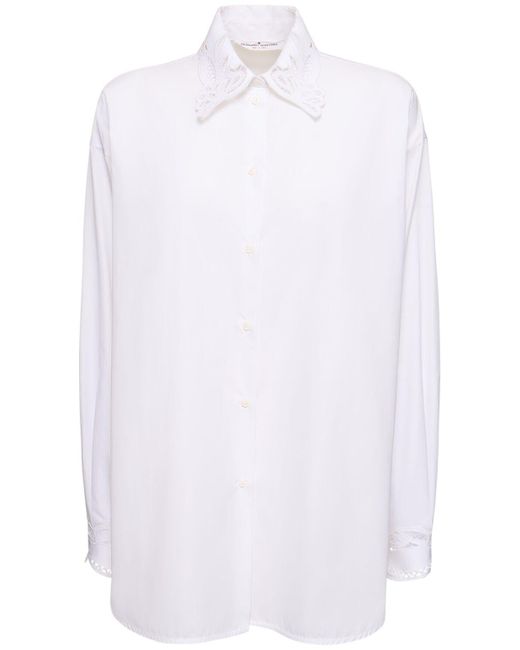 Ermanno Scervino White Embroidered Cotton Shirt