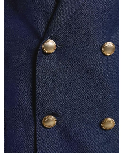 Traje de lana y lino efecto Brunello Cucinelli de hombre de color Blue