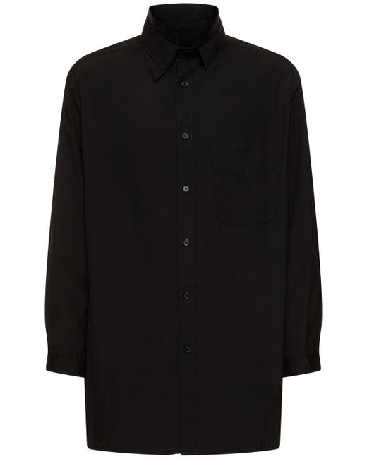 Camicia a-chain in cotone di Yohji Yamamoto in Black da Uomo