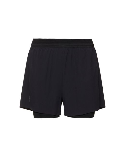 On Shoes Performance Layered Tech Shorts Blue