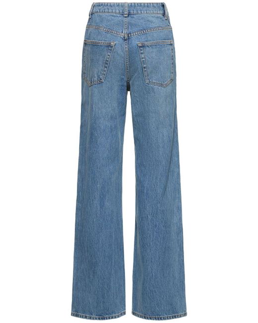 Jeans in cotone con girovita asimmetrico di Alexander Wang in Blue
