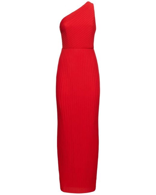 Vestito adira in chiffon plissé di Solace London in Red