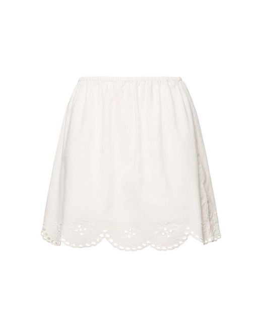 Designers Remix White Layla Cotton Blend Mini Skirt