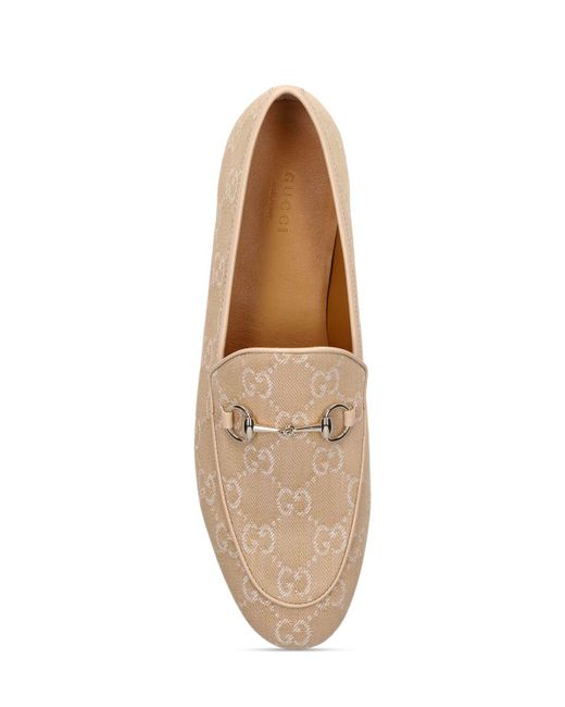 Gucci Natural 10mm Jordaan gg Denim Loafers