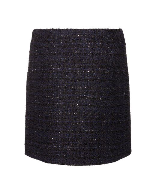 Falda mini de tweed y lurex Valentino de color Black