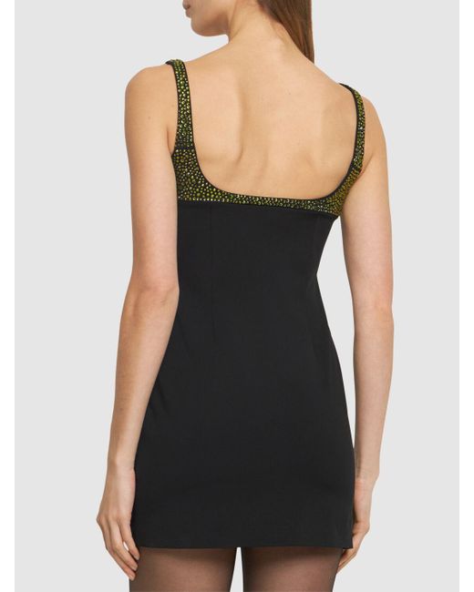 16Arlington Black Bria Embellished Crepe Mini Dress