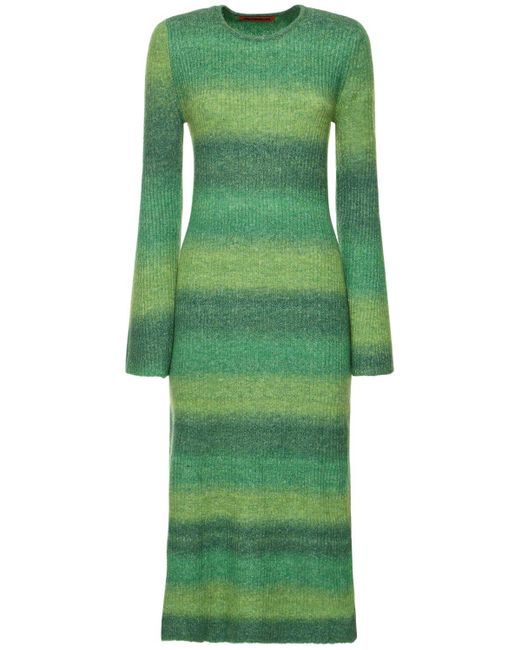 Simon Miller Green Axon Striped Knit Midi Dress