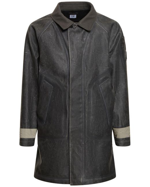 C P Company Gray Toob Cotton Long Coat for men