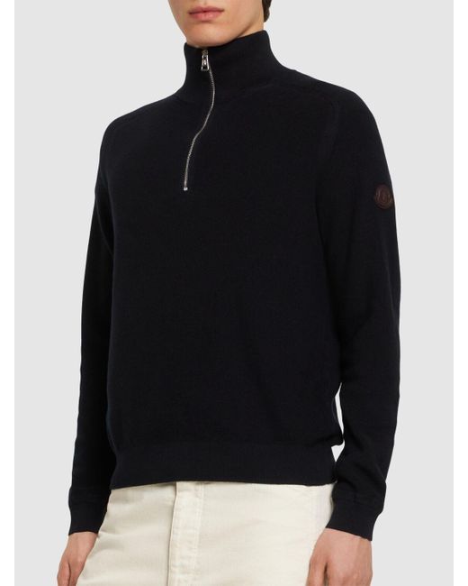 Moncler Blue Ciclista Cotton & Cashmere Sweater for men