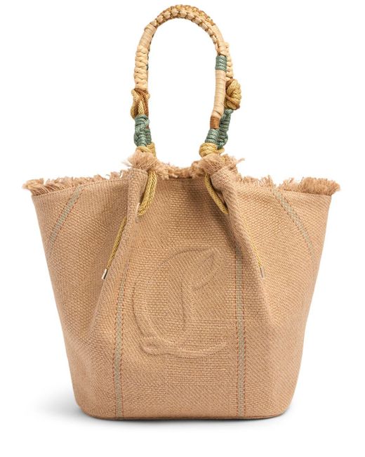 Christian Louboutin Natural Be My Side Canvas Shopper Bag