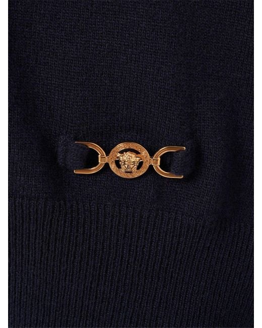 Versace Blue Icon Wool Blend Sweater