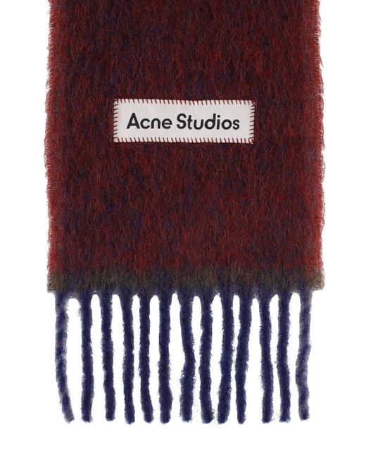Acne Purple Vally Solid Alpaca Blend Scarf for men