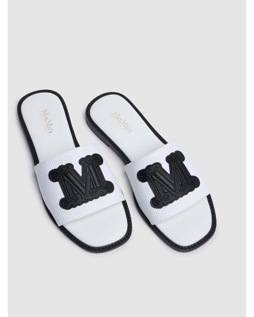 存在感抜群 ☆ Max Mara 10mm Cotton & leather slides max-mara-Cammellociocc-10Mm-