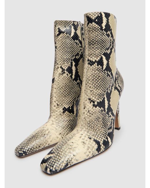 Paris Texas Metallic 100Mm Belle Snake Print Leather Boots