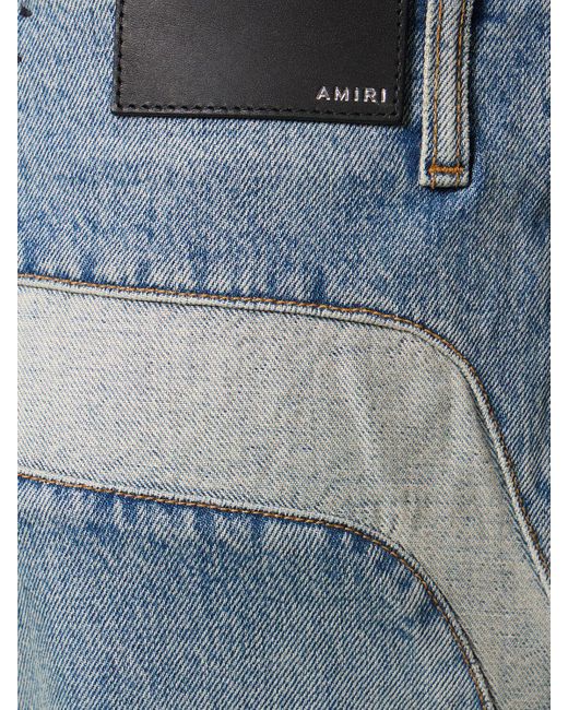 Jeans larghi vita alta in denim di Amiri in Blue