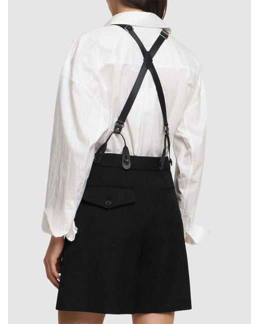Noir Kei Ninomiya Black Wool Gabardine Jumpsuit W/suspenders