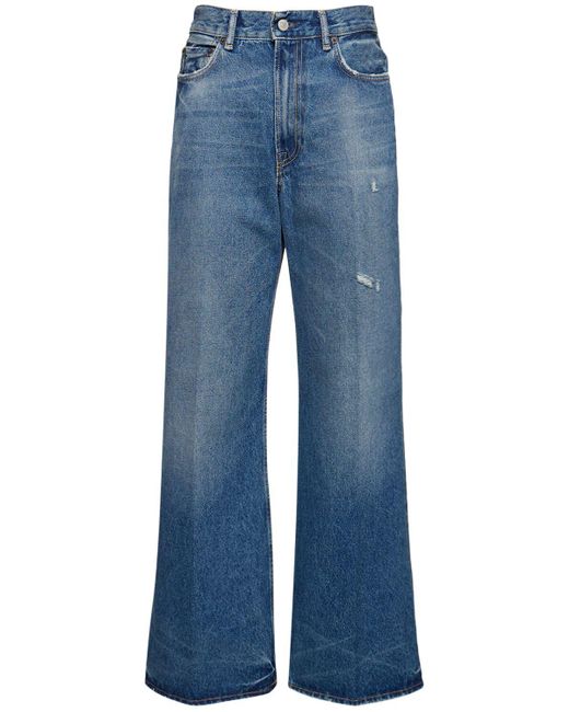 Jeans larghi vita alta 2022 in denim di Acne in Blue