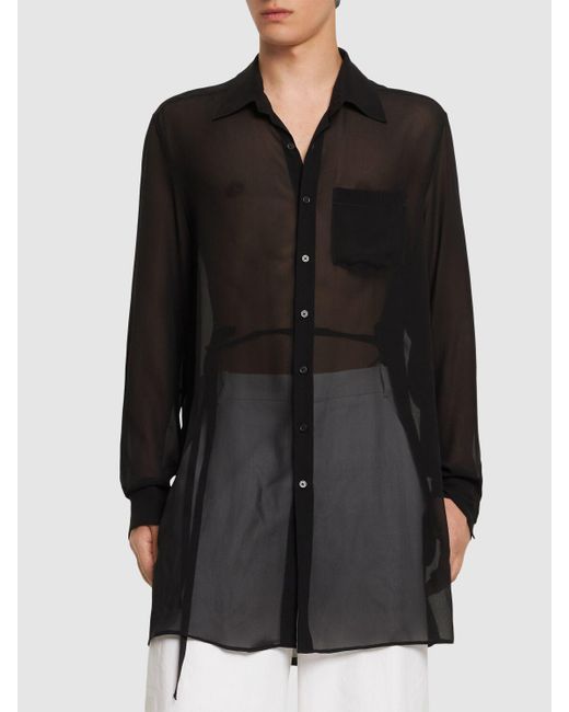 Ann Demeulemeester Black Valere Silk Relax Fit Shirt for men