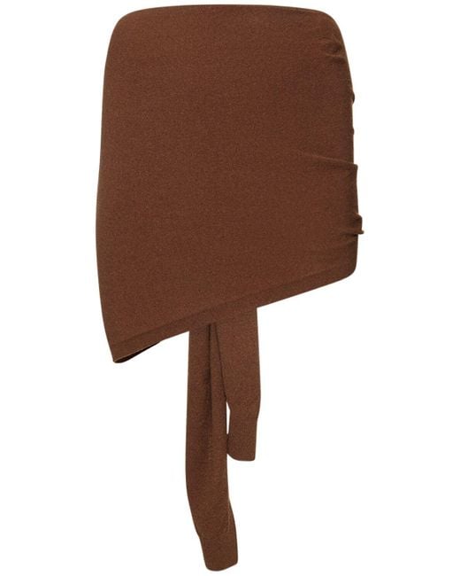 Lemaire Brown Wool Blend Wrap Scarf