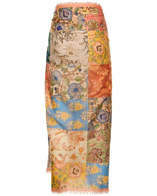 Zimmermann Multicolor Printed Cotton Pareo Skirt