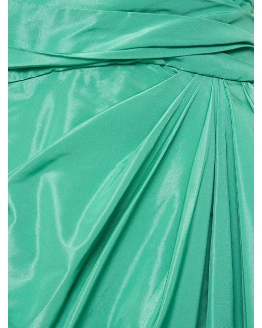 Vestido largo de tafetán drapeado Zuhair Murad de color Green