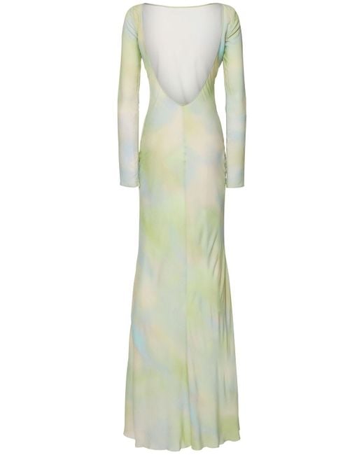 MVP WARDROBE Green Damen Langes Kleid Aus Viskosejersey „Aurora“