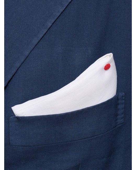 Kiton Blue Single Breast Cashmere Blazer for men