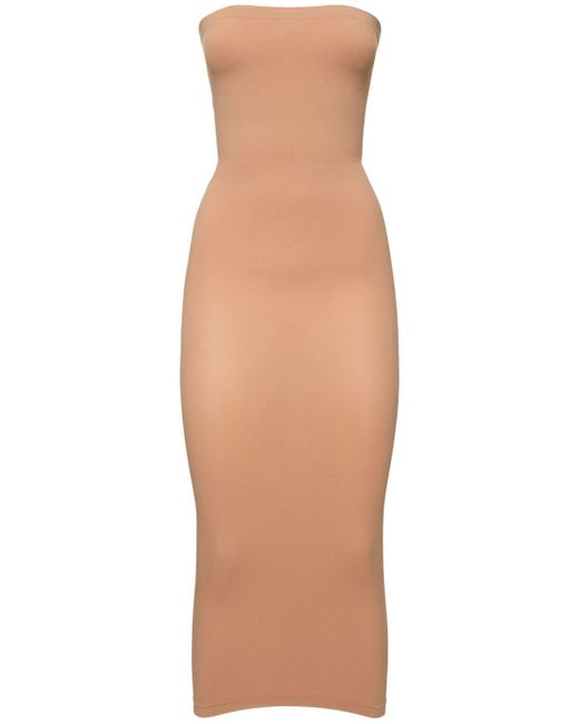 Wolford Natural Fatal Shaping Strapless Midi Dress