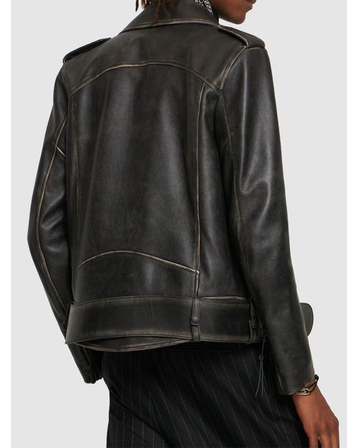 Off-White Oversized Leather Biker Jacket - Farfetch