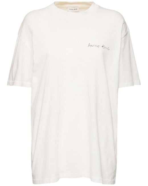 Mujer Camiseta De Algodón Anine Bing de color White