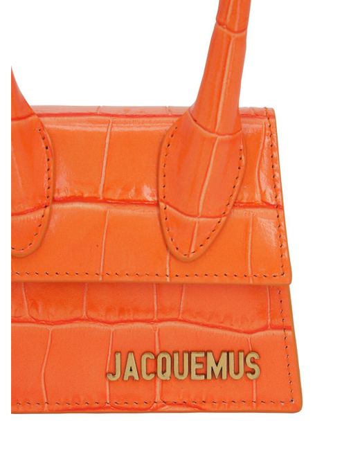 Jacquemus Le Chiquito Croc Print Leather Bag in Orange | Lyst UK