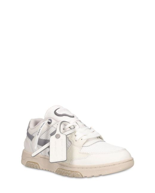 Off-White c/o Virgil Abloh White Slim Out Leather Sneakers for men