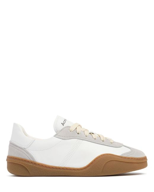 Acne White Bars Leather Sneakers