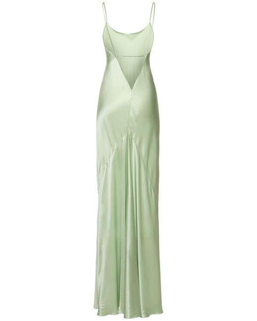 Victoria Beckham Green Maxi Viscose Cami Long Dress