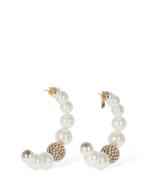 Rosantica White Bucaneve Imitation Pearl Hoop Earrings