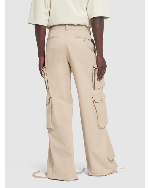 Dolce & Gabbana Natural Wide Cotton Cargo Pants for men