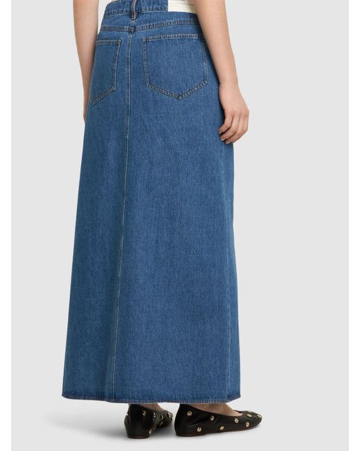 Designers Remix Blue Miles Cotton Long Skirt