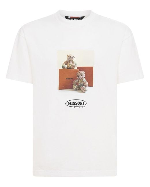 T-shirt en jersey de coton à motif ours X Missoni Palm Angels pour homme en coloris White