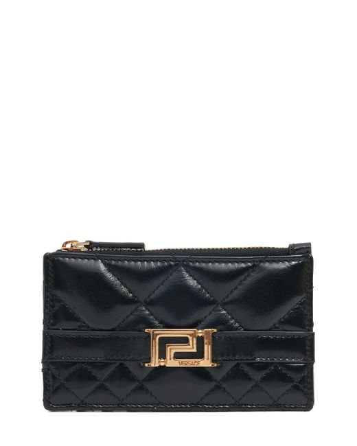 Versace Black Quilted Leather Card Holder