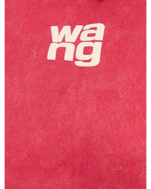 Sweat-shirt en coton éponge à capuche essential Alexander Wang en coloris Red