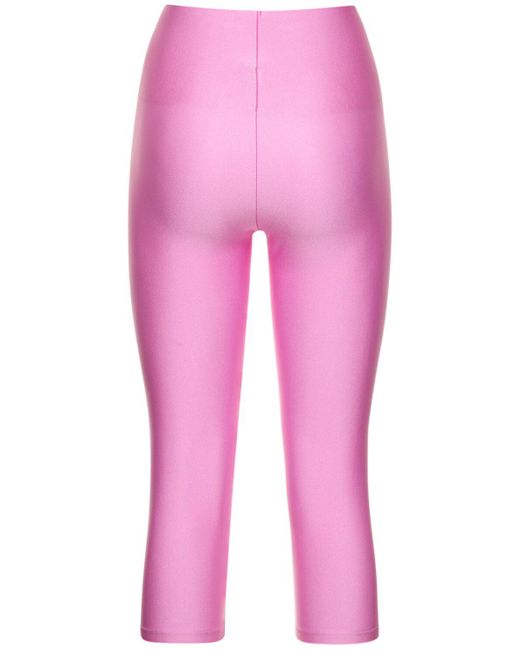 ANDAMANE Pink Holly Shiny Lycra 3/4 leggings