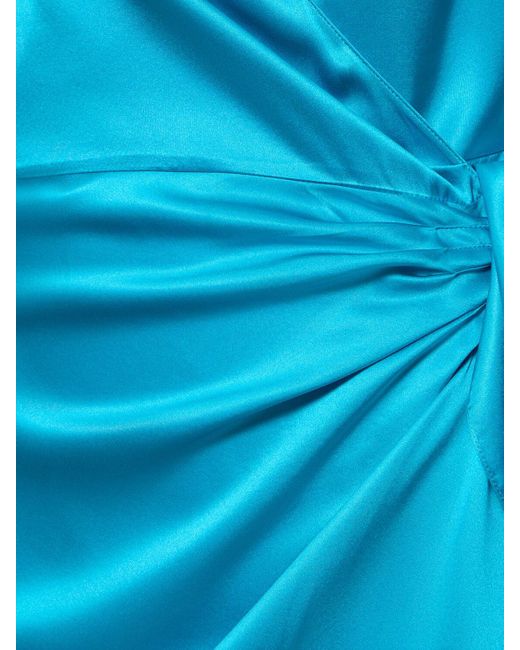 Ralph Lauren Collection Blue Langes Seidensatinkleid "saundra"