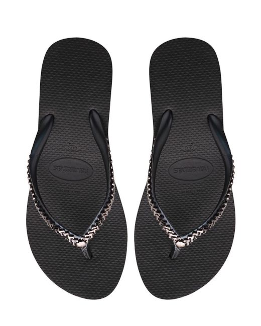 Sandalias flip flops de goma con cuña 40mm Havaianas de color Negro | Lyst