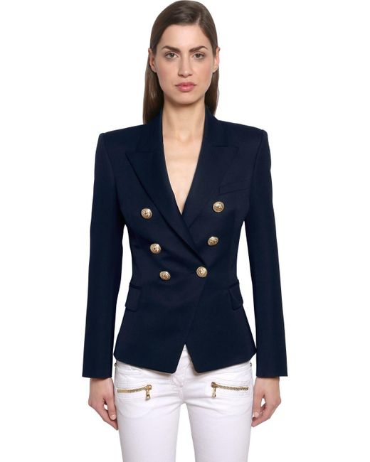 navy balmain blazer