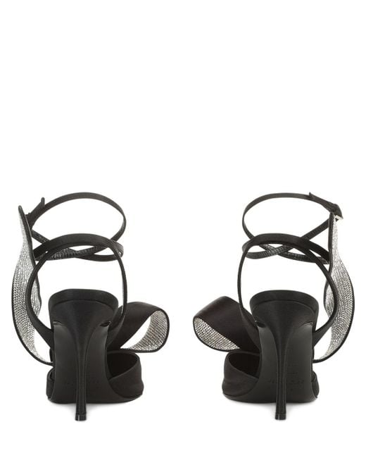 AREA X SERGIO ROSSI Black 90Mm Satin Slingback Heels