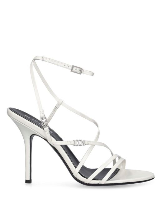 DSquared² White 100Mm Icon Clubbing Leather Sandals