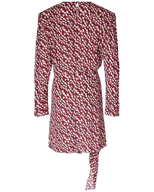 Robe courte en viscose imprimée dulce Isabel Marant en coloris Red